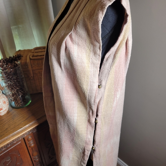 VINTAGE 70'S CECILY HEAVY COTTON LONG VEST - Picture 4 of 10